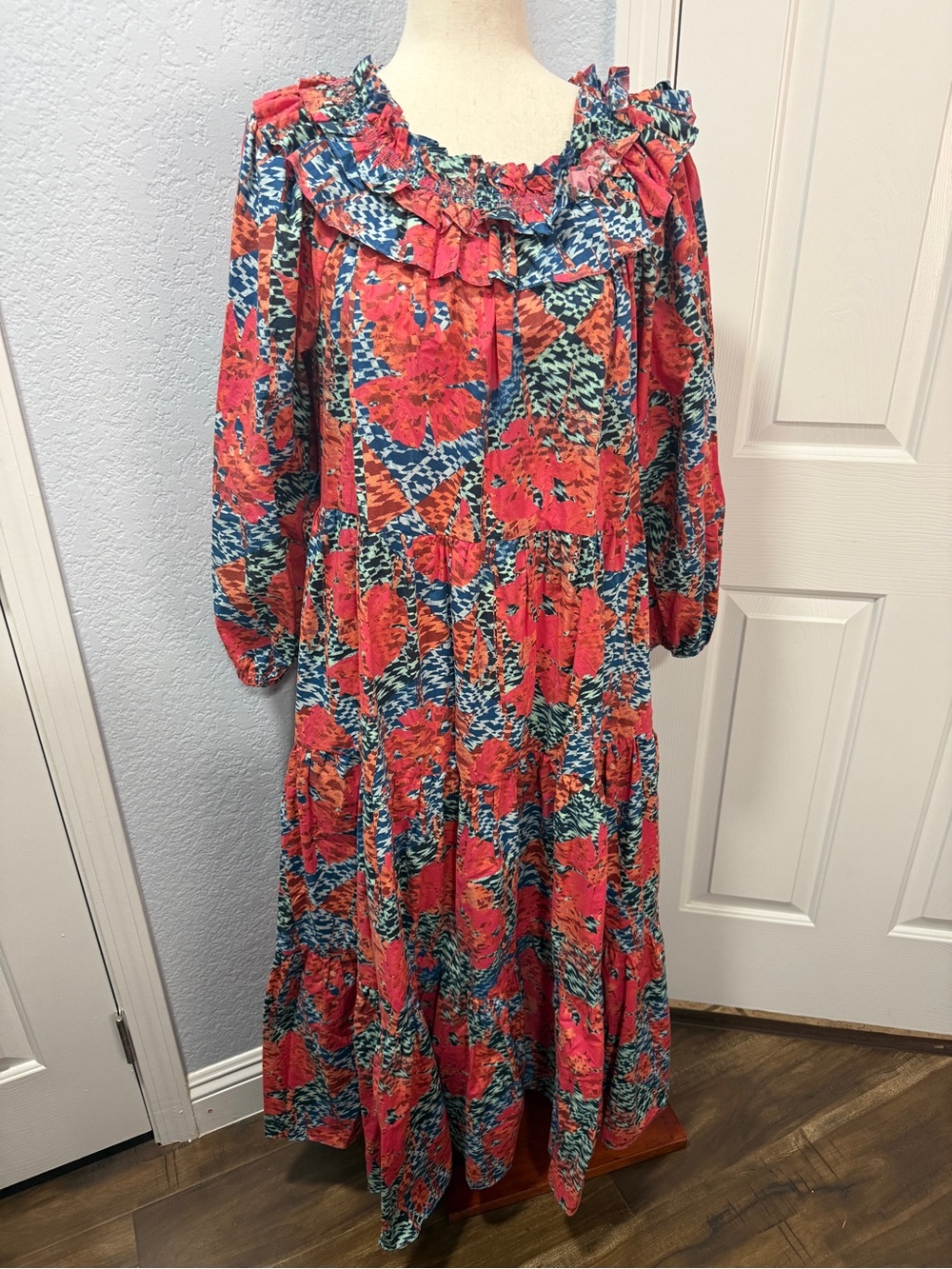 Ulla Johnson Beatrix Prism Floral Maxi Dress Size 6 Belted Ruffle Boho Luxury - Picture 11 of 16
